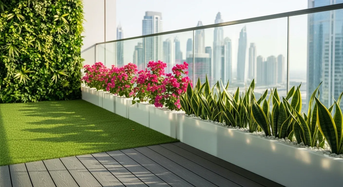 أفكار تنسيق الحدائق والشرفات في الإمارات صيف 2026