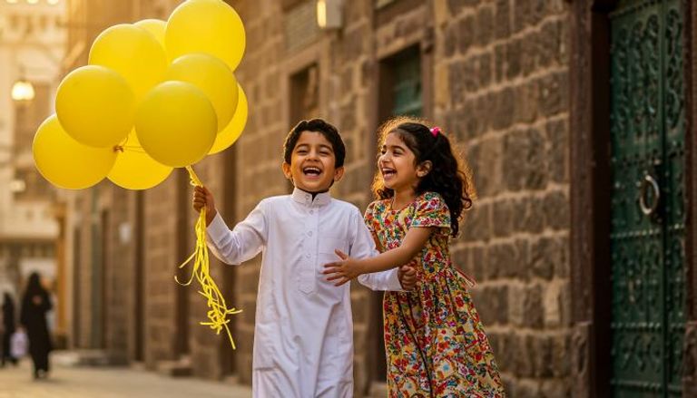 الأطفال في العيد